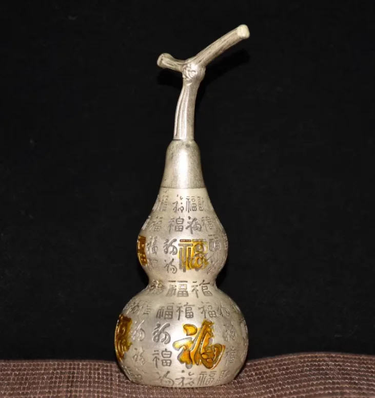 Pure copper silver plated gilded golden Baifu gourd ornaments