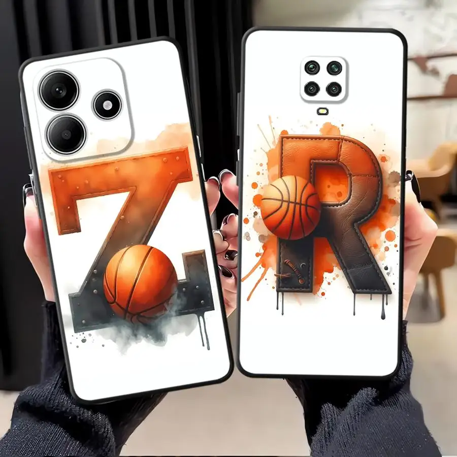 Basketball Letter Z R Case for Xiaomi Redmi Note 15 9 8 14C 13 14 Pro Plus 10 12C 13C A7 Pro K80 A5 A4 12 11 Phone Cover A2 A1
