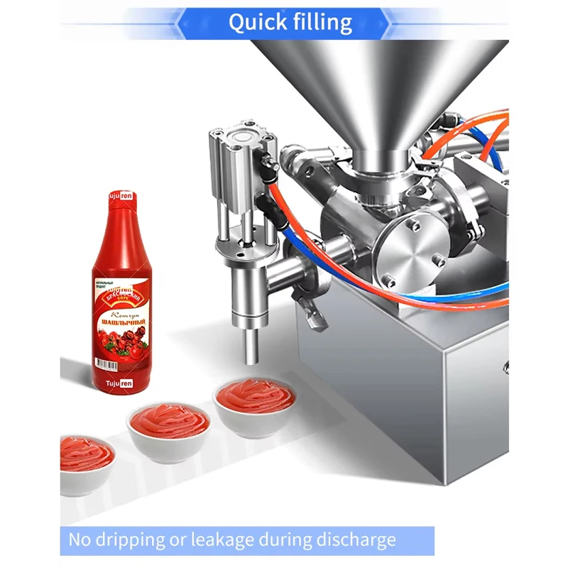 مكبس أوتوماتيكي صغير الزبادي جل الشعر عالي اللزوجة الكاري الشوكولاته العسل كريم صلصة الطماطم الكاتشب لصق ماكينة حشو #3