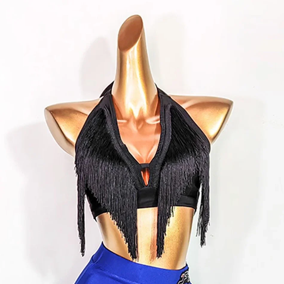 タッセルショートトップスロータススカートラテンダンスドレス女性ラテン系ダンス服ベリータンゴパフォーマンスコスチューム