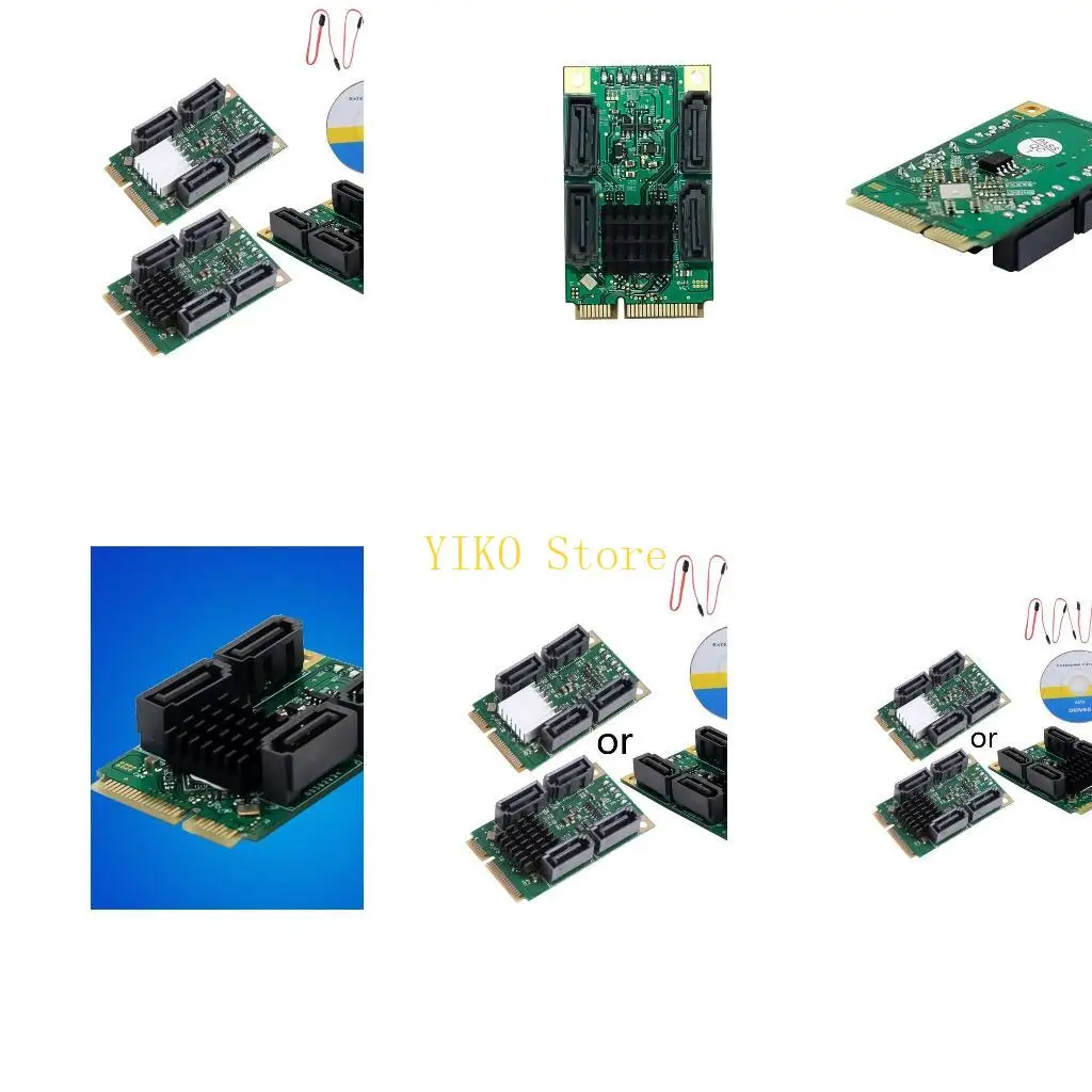 

K32C Hard Disk Expansion Card Mini PCI for Express To 4 Port 3.1 Adapter 6Gbps 88SE9215 Controller