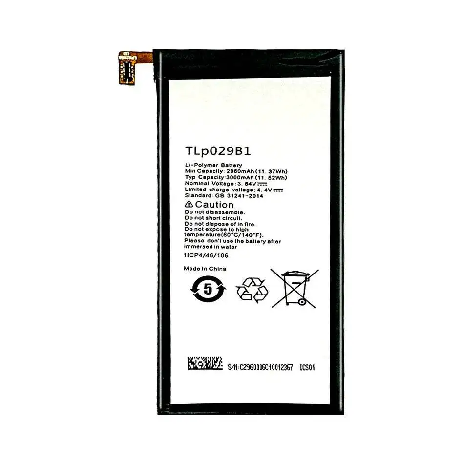 

Mobile Phone Battery Tlp029b1 2960Mah For Alcatel OT-5095 5095B 5095I , OT-5095K L Y Touch Pop 4S