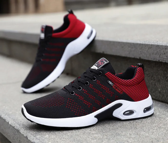 Men's shoes spring new trend men's shoes breathable lace-up running shoes Korean version of light casual walking shoes men