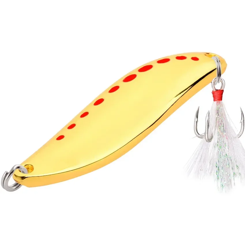 1PCS Spoon Spinner Metal Leech Fishing Lure Hard Baits Sequin Wobbler for Pike Trout Bass Catfish Fishing Tackle with Hook