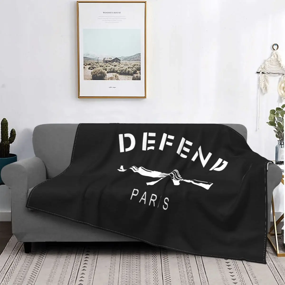 Defend Paris 3D Print Ak47 Blanket Velvet Comfort Anti-Pilling Sofa Dedicated For Sofa Bedroom