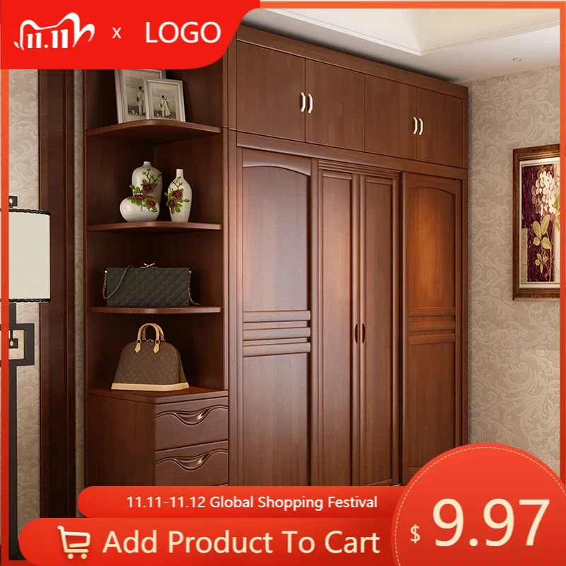 Storage Wooden Wardrobe Luxury Doors Modern Cabinet Open Closets Wardrobes Shelves Drawers Armadio Camera Da Letto Furniture