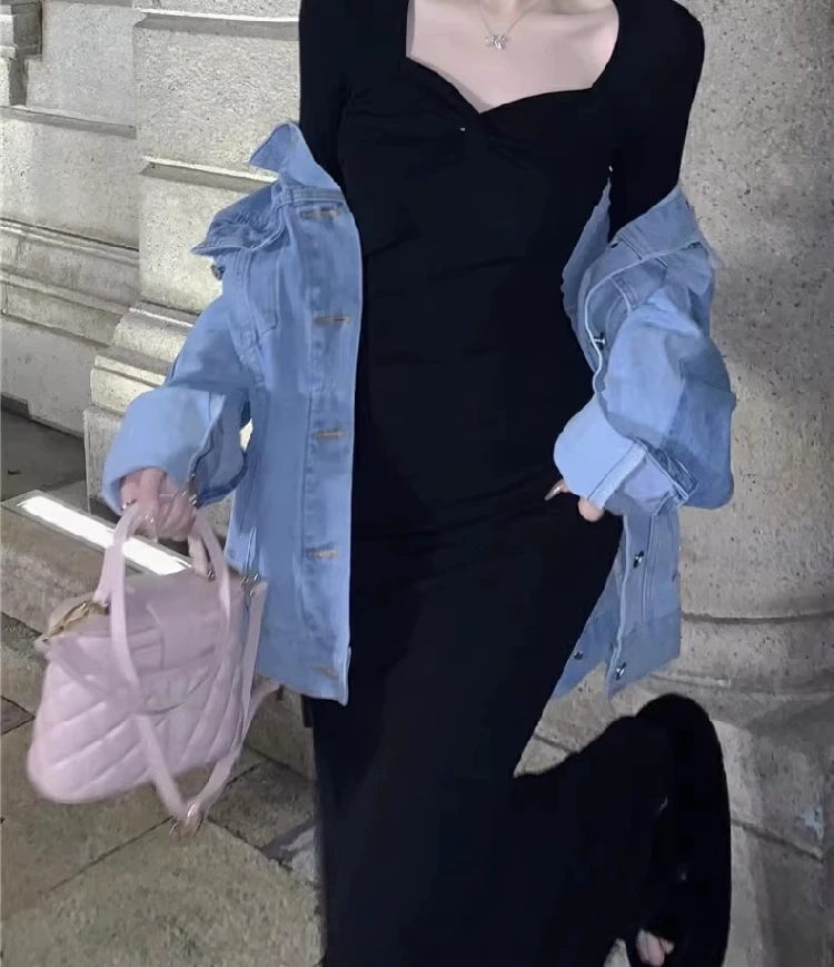 Abiti Abito da donna a maniche lunghe Quinceanera Verde Primavera Cupro Avorio Collo quadrato Smocking a strati Minimalista Ditsy Sensual Chic