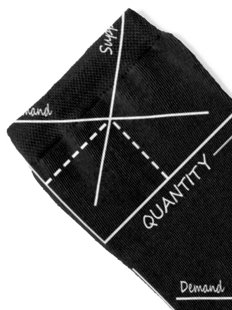 Supply and demand chart white on black Socks cycling heated Socks Female Men's