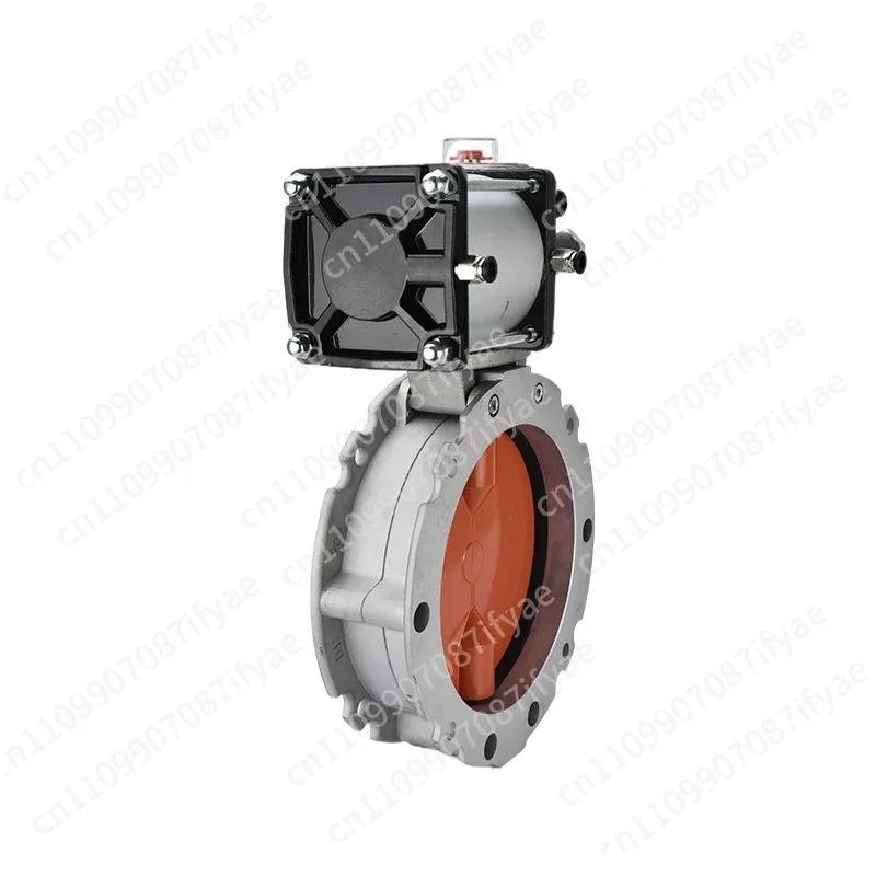 V2FS cement mixing plant butt-erfly valve aluminum alloy flange pneumatic powder du-st butt-erfly valve DN200 250 300