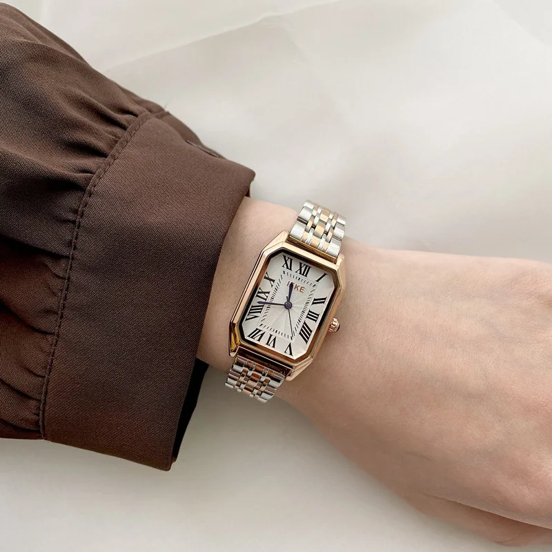 movement bracelet gold silver waterproof stainless steel wristwatch Rectangle Roman dial ladie watch dress gift ring clock reloj