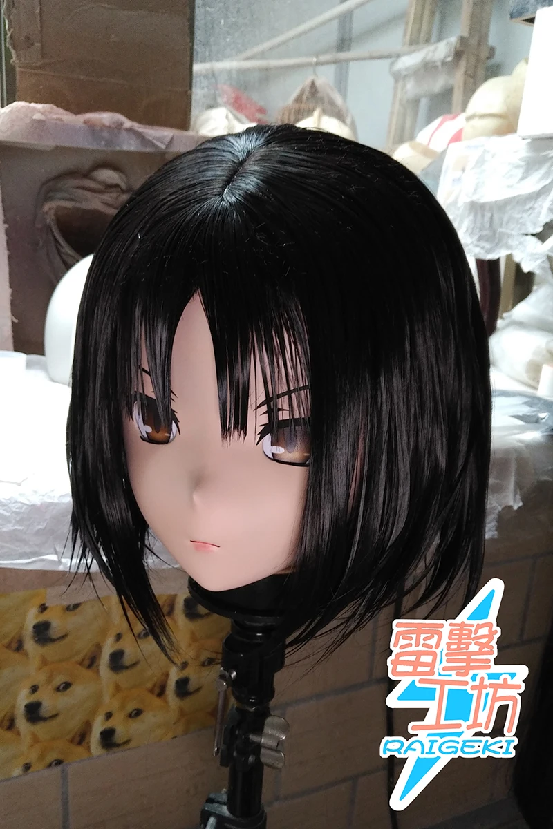 

(LJ-126) Customize Character Female/Girl Resin Kig Full Head With Lock Anime Cosplay Japanese Anime Kigurumi Mask