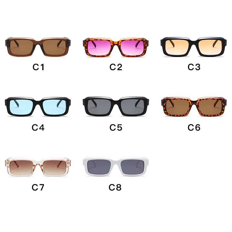 Fashion Rectangle Sunglasses Women For Men 2024 Luxury Brand Designer Sun Glasses Vintage Punk Popular Pink Eyeglasses UV400