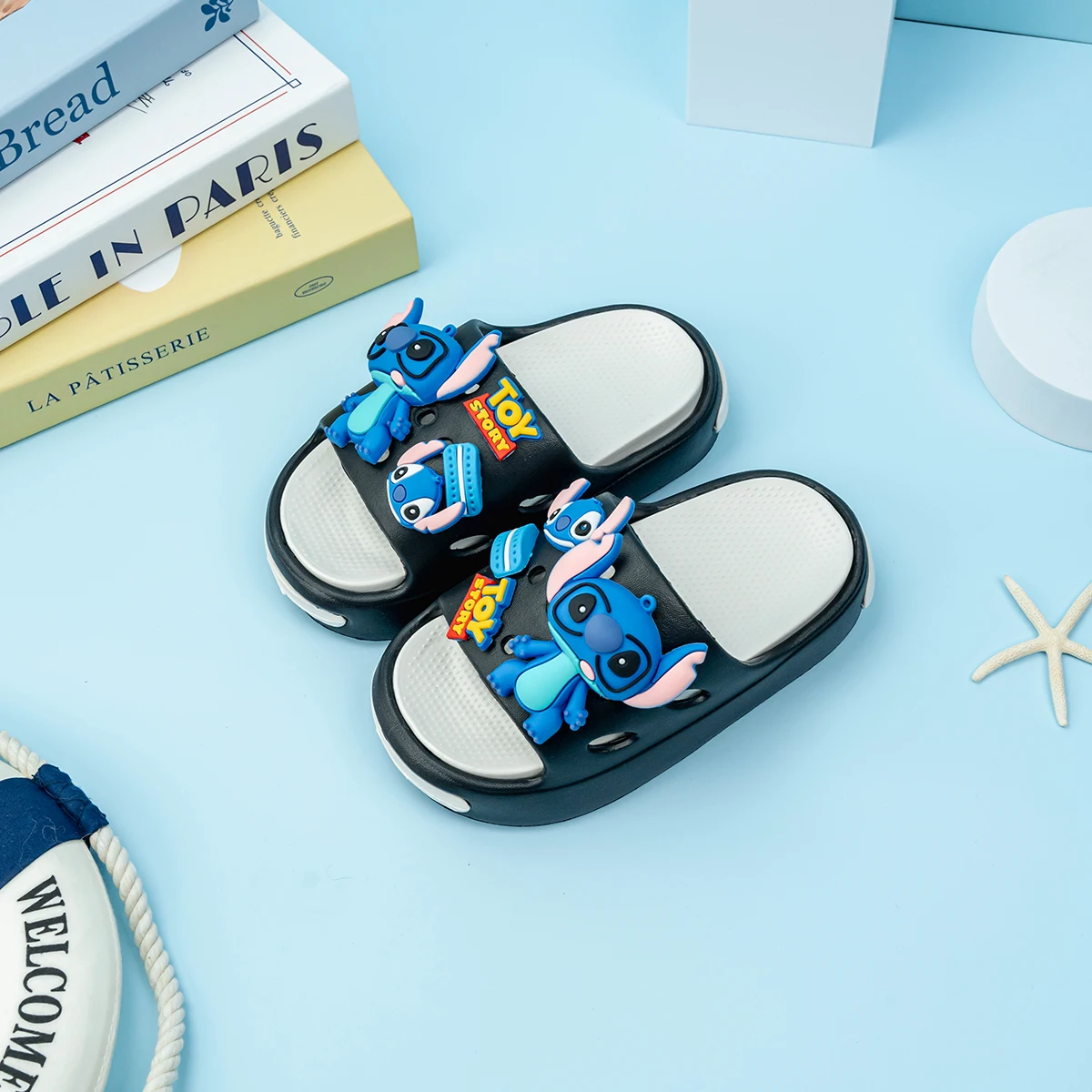 Summer Cartoon Stitch Slippers Boys and Girls EVA Fashion Indoor Soft Sole Anti Slip Sandals Cute Wear Sandals Gift Outside DIY