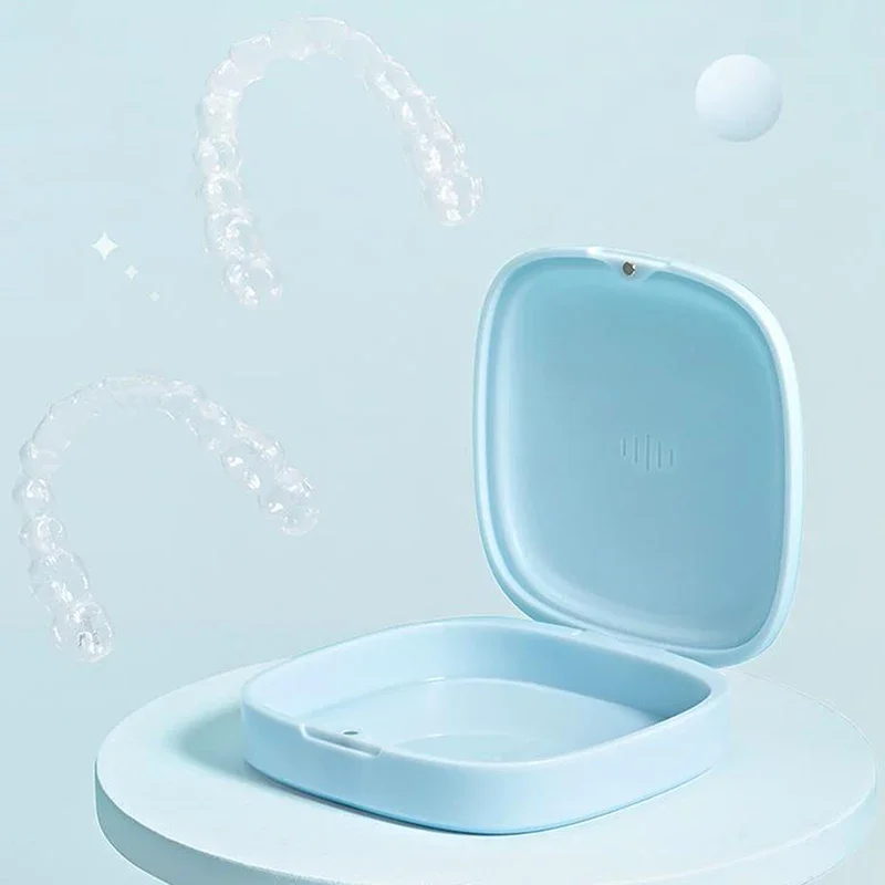 Teeth Denture Cleaning Tooth Storage Portable Belt Case Orthodontic Retainer Double Layer Braces Storage Box Soaking Invisible