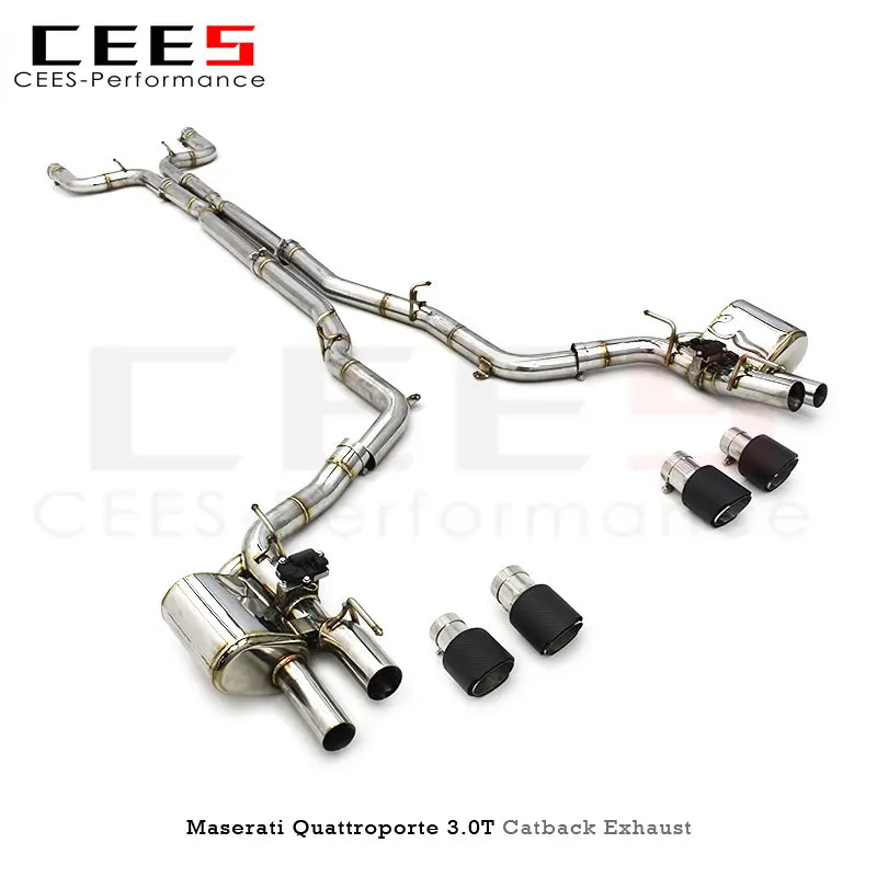 

CEES Valved Catback Exhaust For Maserati Quattroporte M139 3.0T V6 2013+SS304 Stainless Steel Carbon Tip Performance Muffler