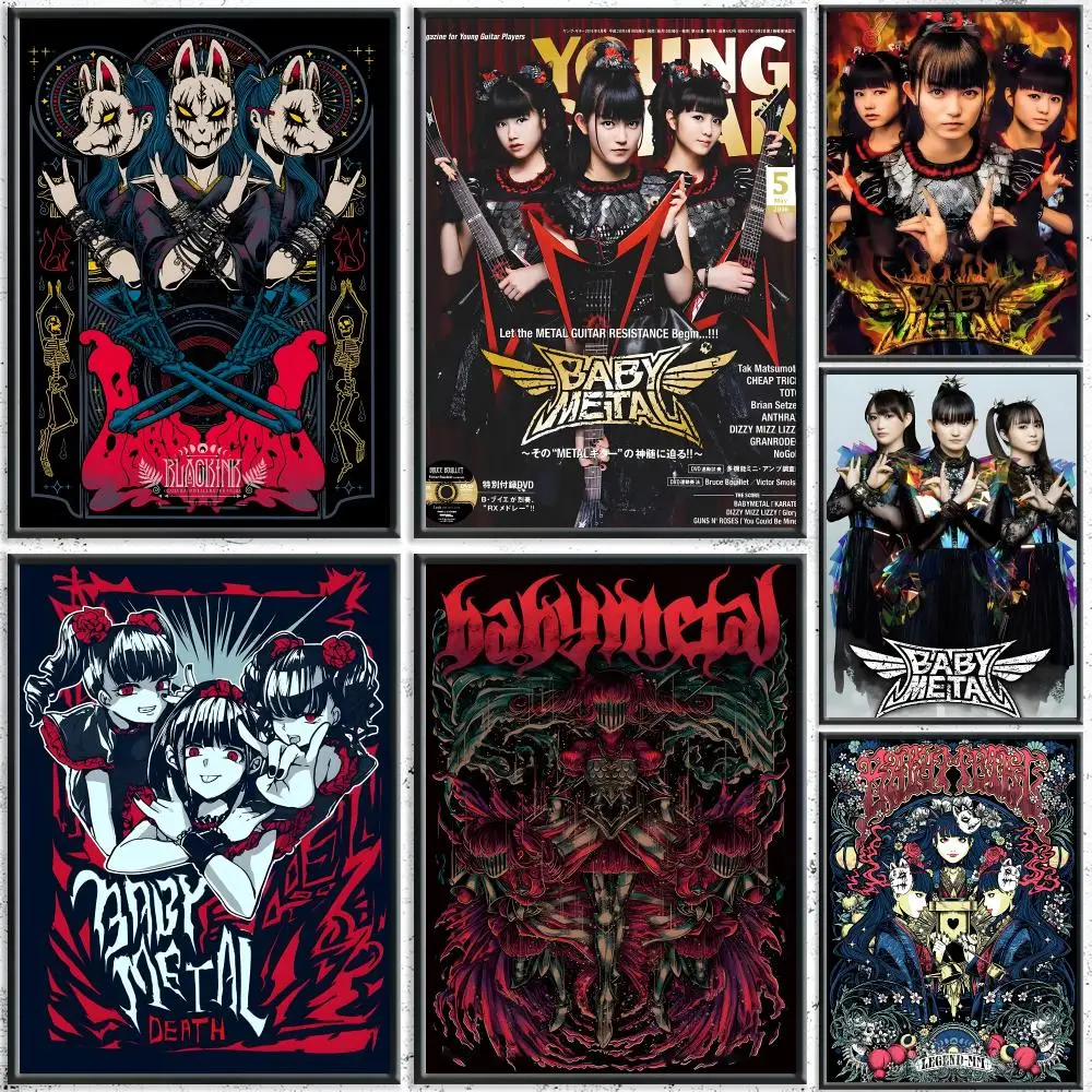 Kawaii Band B-BabymetalS Poster HD Self-Adhesive No Residue After Removal Ideal for All Kinds of Wall Decor