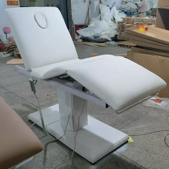 

Modern Beauty Salon White Cosmetic Facial Spa Bed Adjustable Electric Therapy Massage Table and Bed