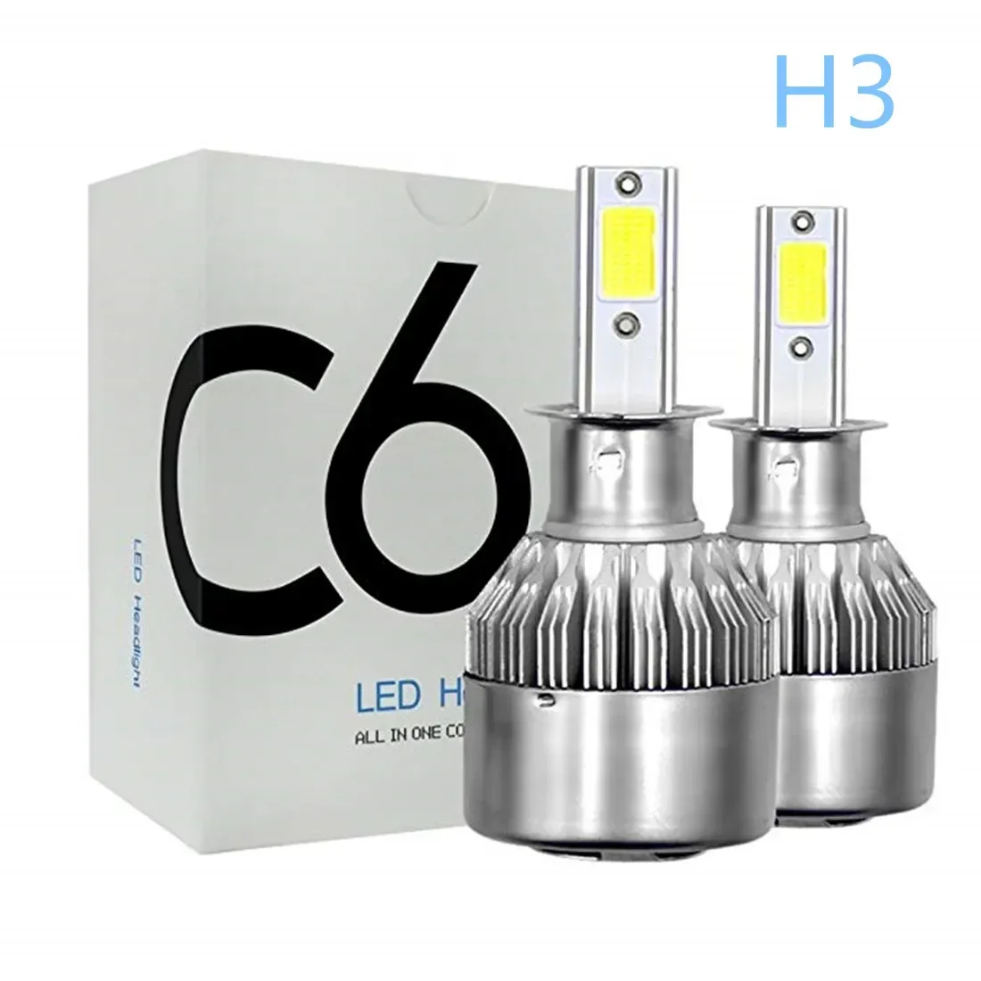 2Pcs H7 LED Headlights H1 H3 880/881 Car Lights H8 H9 H11 9006 9005 Auto Lamp Bulbs 72W COB 12v 6000K 3000K 4300K White