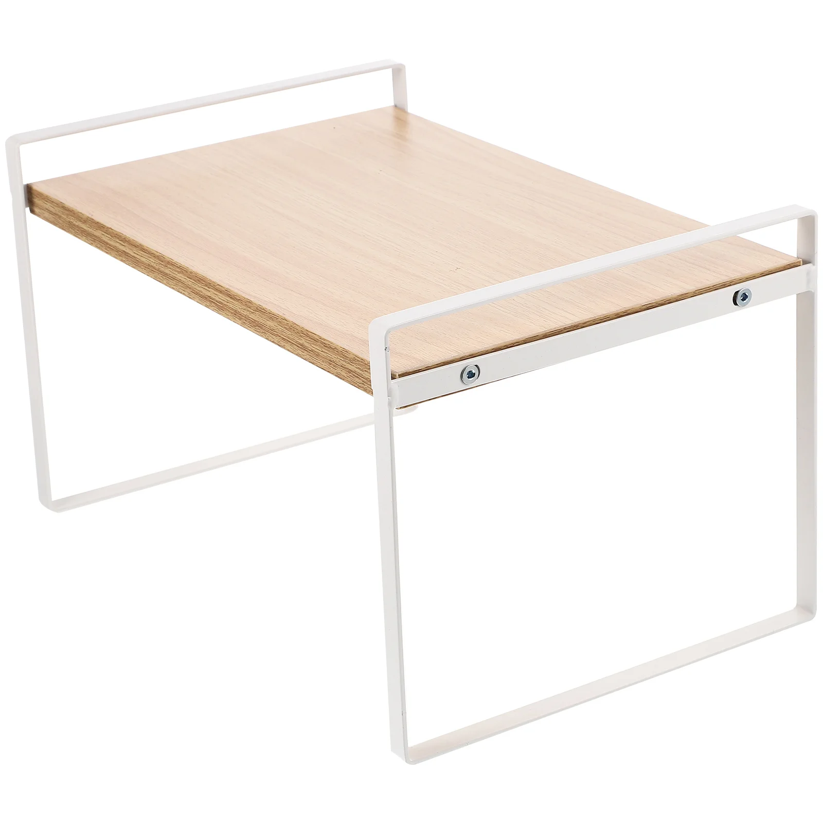 

Sturdy Desktop Storage Rack Iron and Wood Material Office Organizer Shelf for Books Stationery Cosmetics Home Bedroom Study Room