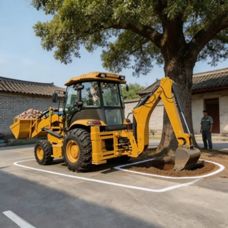 EPA CE Loader Excavator Backhoe Tractor 8 Ton 4WD with Front Bucket Rear Digger for Large Infrastructure Project Work Use