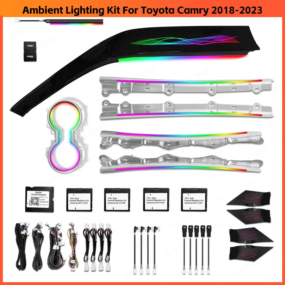 

Обновленное светодиодное освещение салона автомобиля Symphony для Toyota Camry 2018-2023, аксессуары для украшения атмосферной полосы