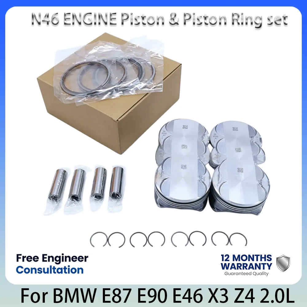 

ENGINE Piston & Piston Ring set For BMW N46 2.0L 2.0 L T L4 GAS E87 E90 E46 118i 320i X3 Z4 STD 84mm 2001-2015 11257601540