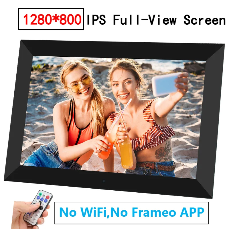 10-Zoll-Digitaler Bilderrahmen mit IPS-Vollbildschirm, Fotoalbum, Uhr, Kalender, Videoplayer mit Fernbedienung als Familiengeschenk