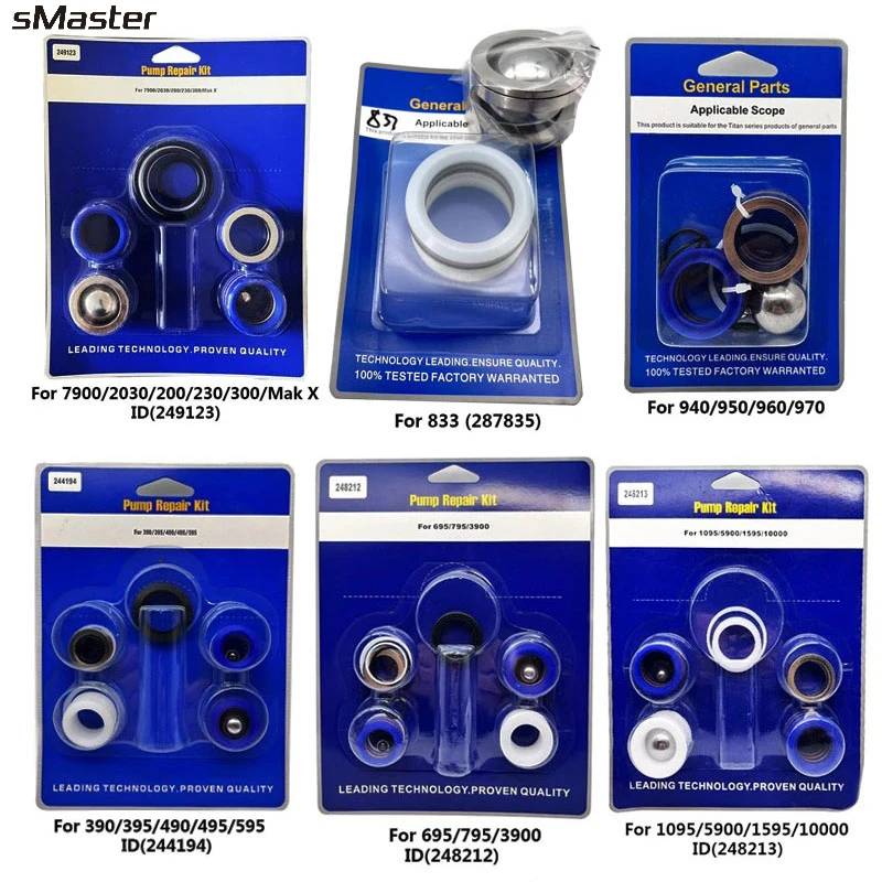 

Imported material Airless Spray Pump Repair Kit 248213/244194/248212/287835/249123 Seal Gasket Filter for Pump 395 695 970 1095