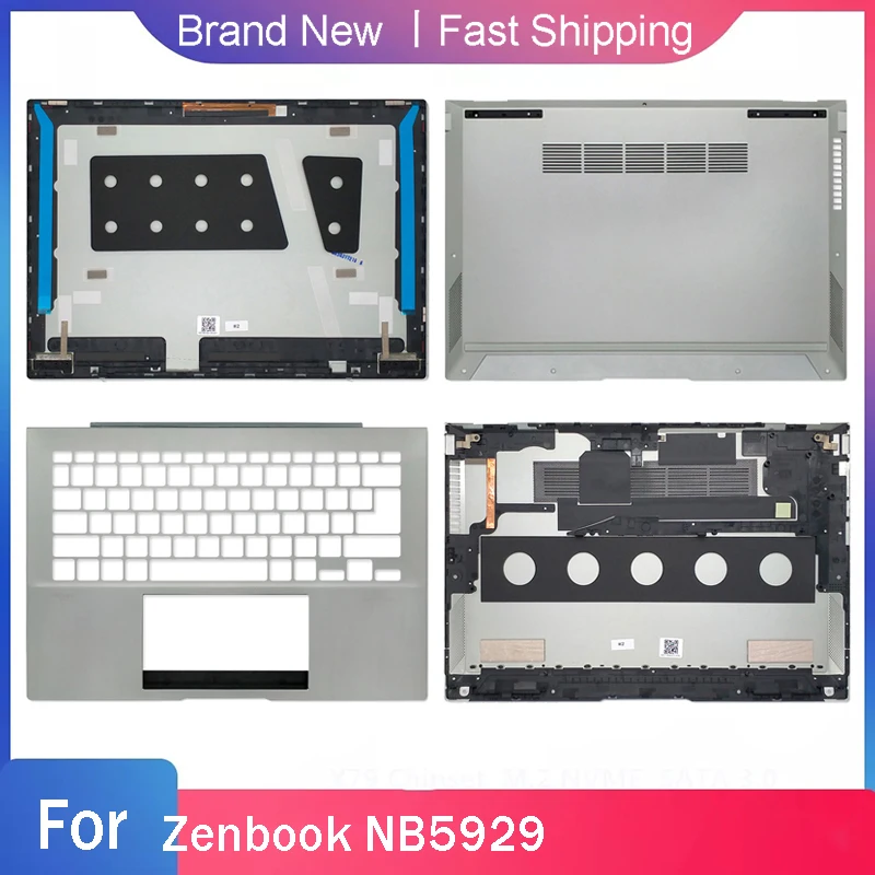 

New Bottom Base Case For Asus Zenbook NB5929 Series Laptop LCD Back Cover Top Case Palmrest Upper Lower Case A C D Shell Silver