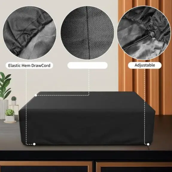 Waterproof Vinyl Record Player Dust Cover Anti-Static Oxford Cloth Turntable Protector With Elastic Hem Black 46x38x14/33x33x9cm