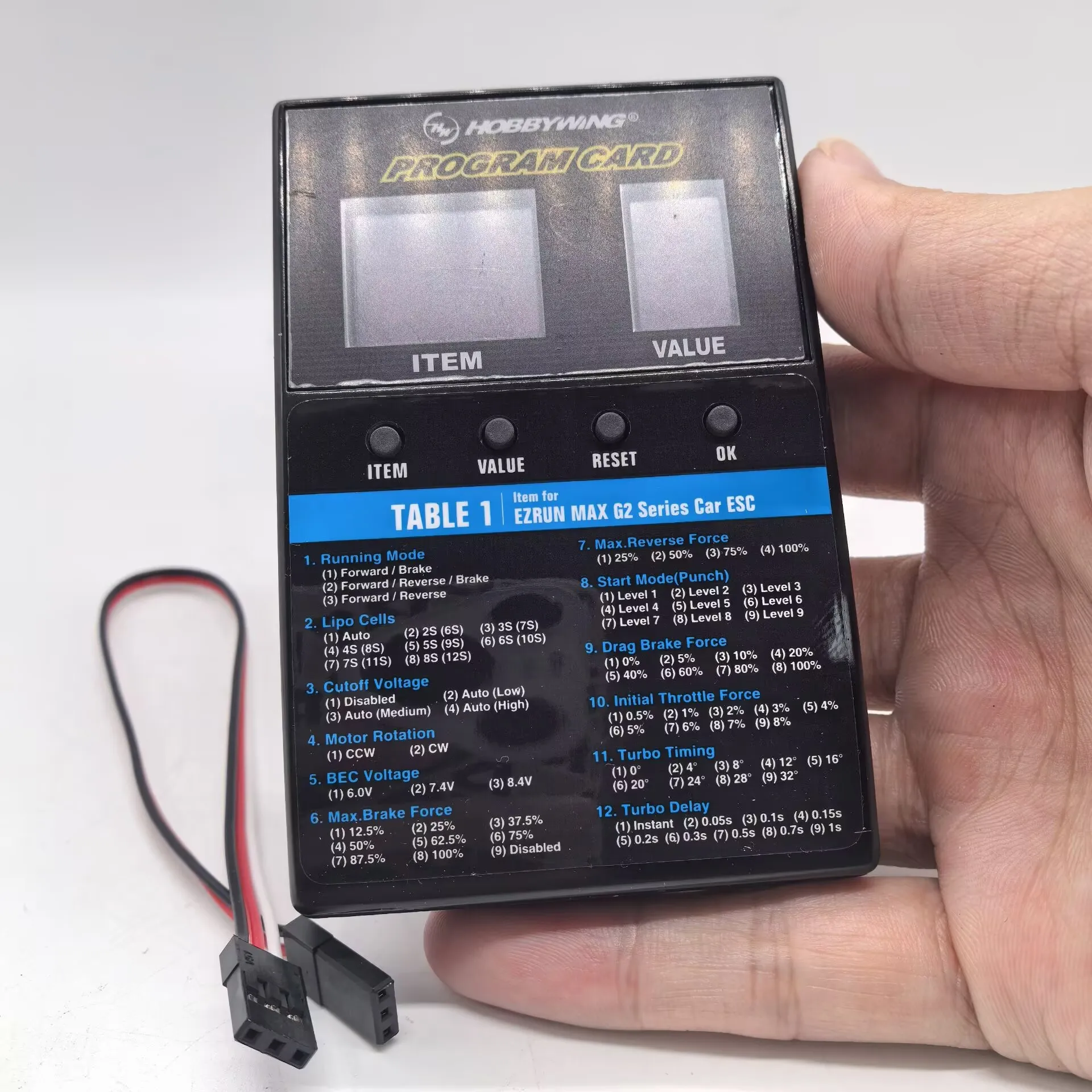Hobbywing RC Car Program Card LED Program Box 2C Programm Card For XERUN / Flyfun Series Car Brushless ESC