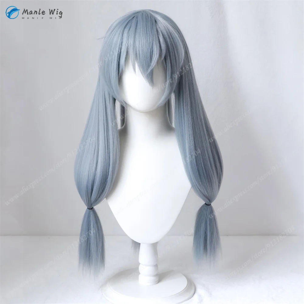 Anime Mahito Cosplay Wig Pre Styled 3 braids Long Blue Grey Mahito Wigs Heat Resistant Synthetic Hair Halloween Wigs + Wig Cap