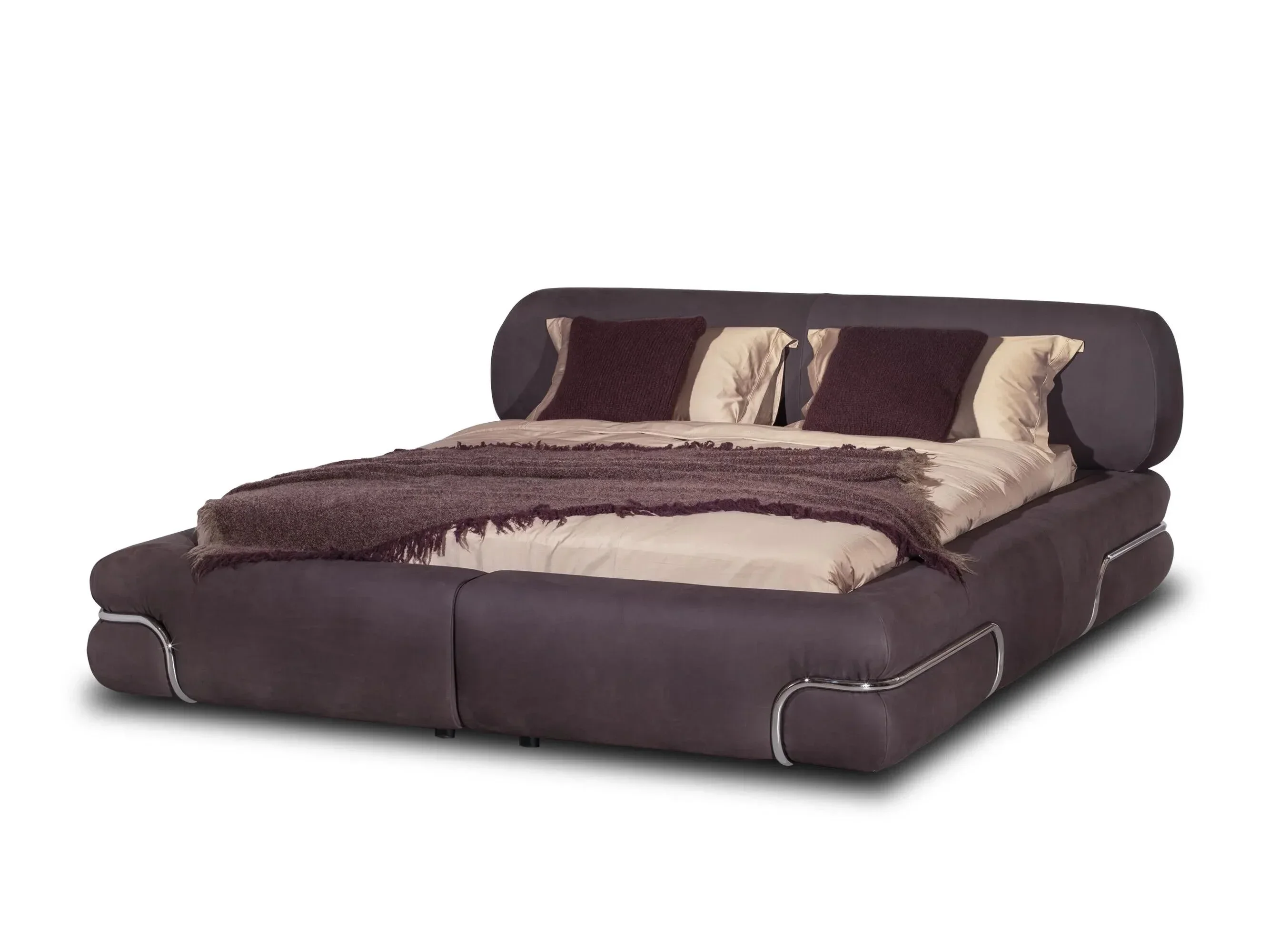 

JC Italian Minimalist Bauhaus Style Double Bed Villa Master Bedroom High-end Luxury Matte Cloth Bed Double