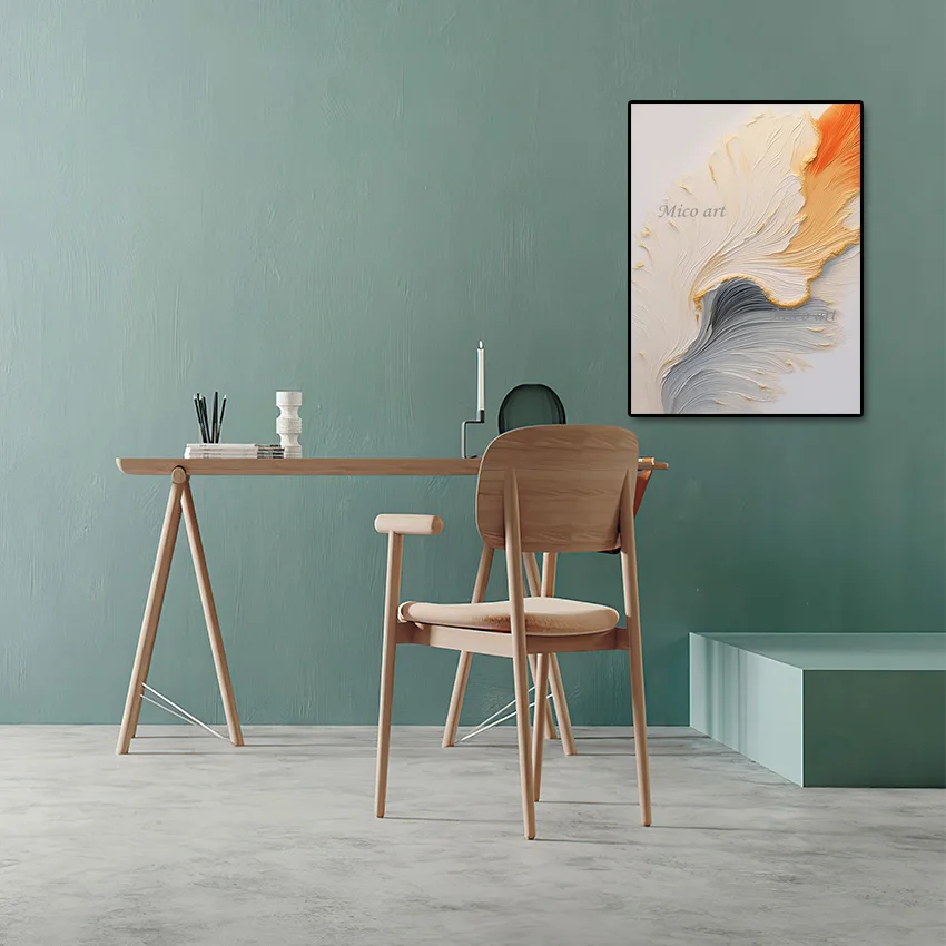 

Красивое абстрактное искусство, толстое акриловое украшение, настенная картина для офиса, без рамки, дизайн большого размера, современные картины маслом на холсте