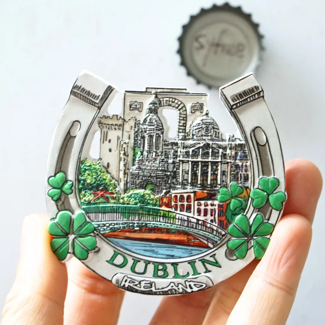 قطعة واحدة، مغناطيس ثلاجة دبلن، مغناطيس ثلاجة دبلن ذات المناظر الطبيعية الخلابة، مغناطيس ثلاجة أيرلندا، مغناطيس ثلاجة ذو أربع أوراق البرسيم ذات المناظر الطبيعية الخلابة، أيرلندية