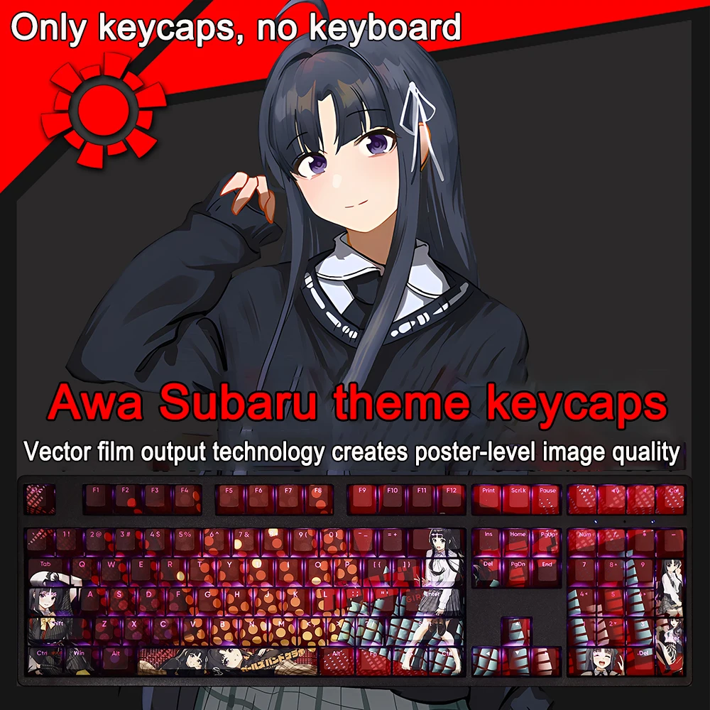 Girls Band Cry Keycap Awa Subaru 108 Keys PBT Dye Subbed Keycap Cherry Anime Cartoon Gaming Key caps For ANSI 61 87 104 108 Keys