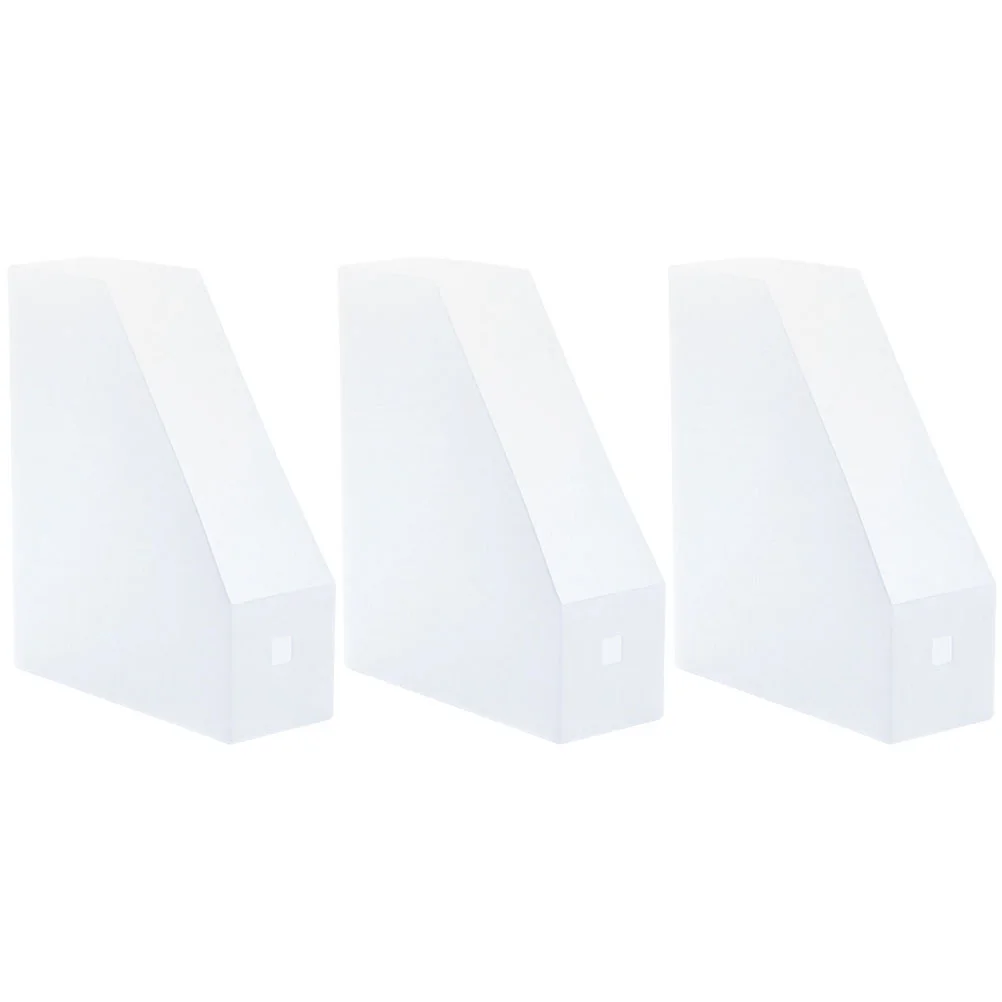 3 Pcs File Storage Box Desktop Rack Folders Document Organizer Magazine Bookshelf