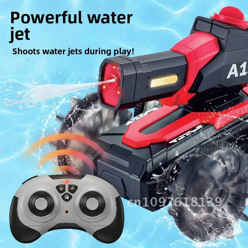 2,4G amphibische tank wasser spray schießen rotierenden fernbedienung geländewagen tank kinder elektrische spielzeug