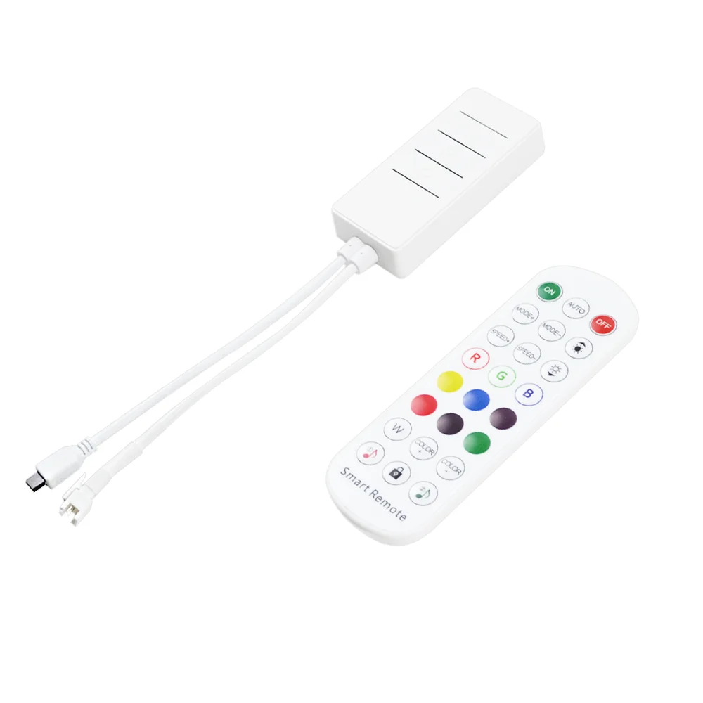 Tuya kontroler lampu setrip led Wifi, pengontrol Remote Control DC5-24V ws2811 pixel 24 tombol, APP hidup cerdas Mini