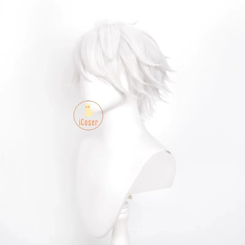 25COSAnime To Be Hero X Ghostblade شعر مستعار تأثيري أبيض قصير الشعر حفلة الهالوين للنساء الرجال كرنفال الدعائم ملحق شعر مستعار مجاني