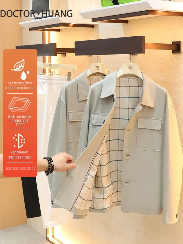 

Итальянская хлопковая куртка-жакет с воротником, мужская, класса люкс, осенняя новинка, 34