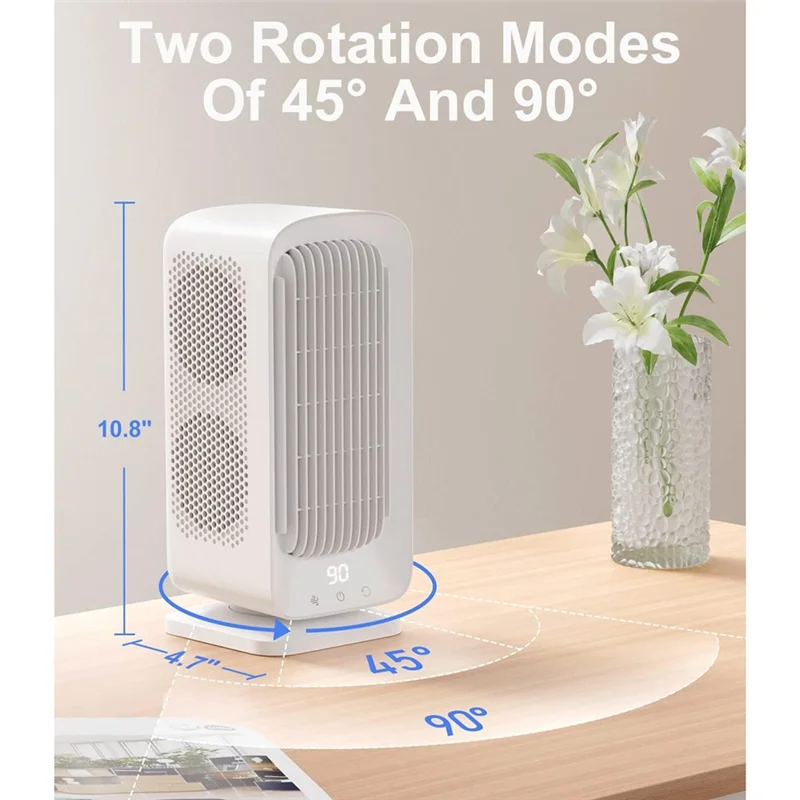 Kipas Meja 10000Mah Baterai Dioperasikan Kipas Menara Kipas Berosilasi Kipas Pendingin 5 Kecepatan