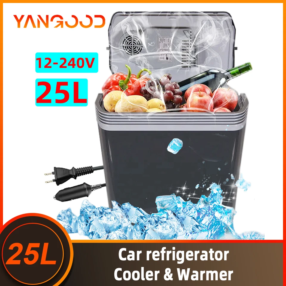 

25L Large Capacity Car Fridge Portable Cooler Warmer Refrigerator with Handle for Car Home Camping Travel Trips