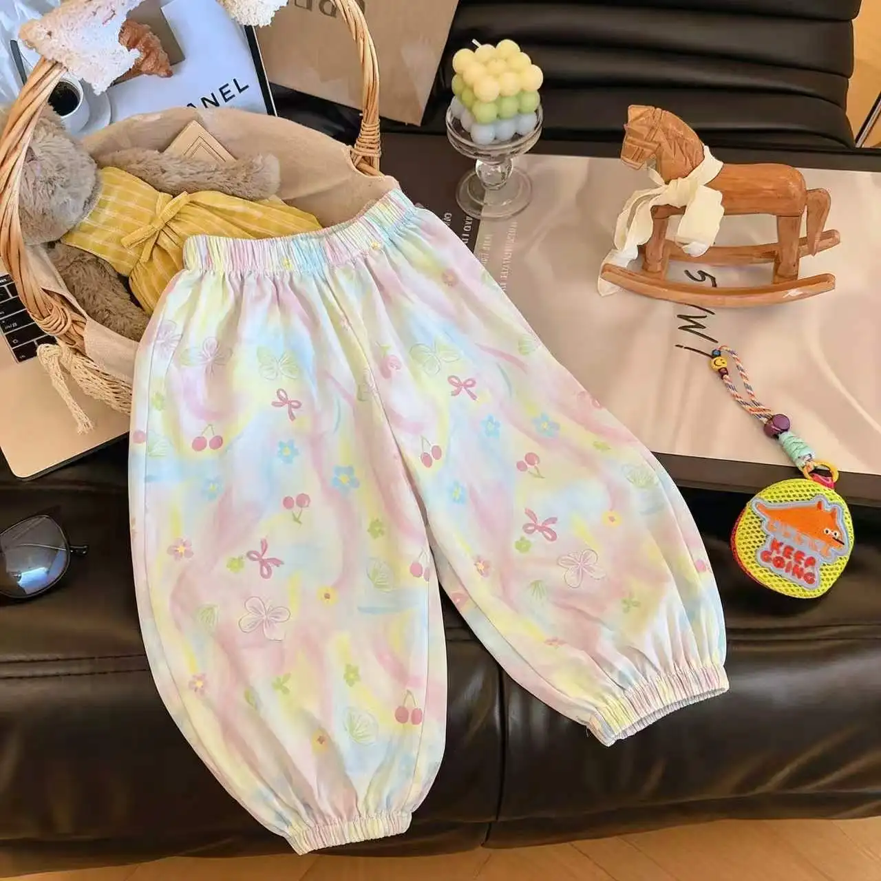 Summer Children Clothes Girls Loose Lantern Trousers Cartoon Breathable Loose Sweatpants Kids Casual Thin Harem Pants