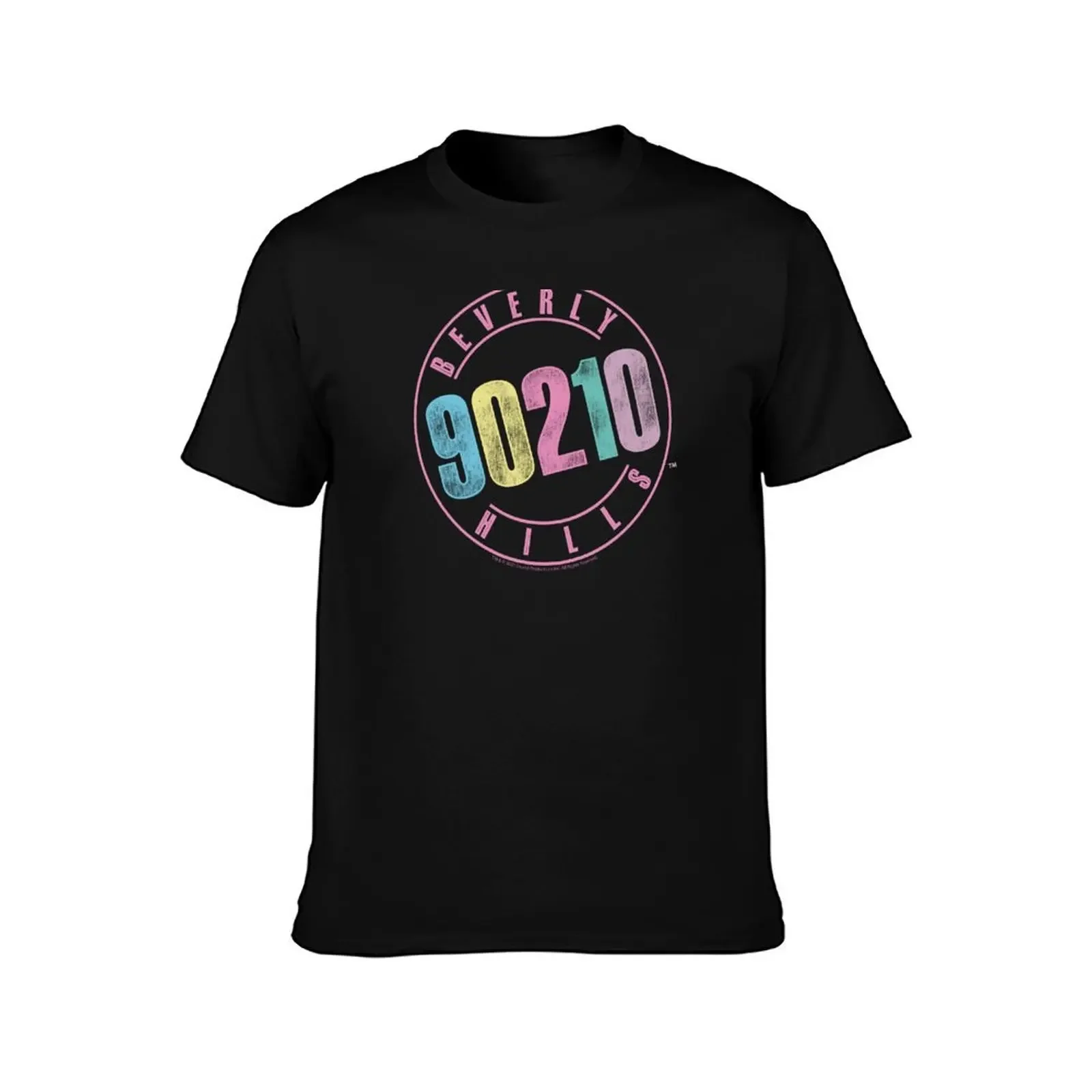 Beverly Hills, 90210 Vintage Pastel Retro Logo T-Shirt designer shirts plus size clothes korean fashion anime shirts men