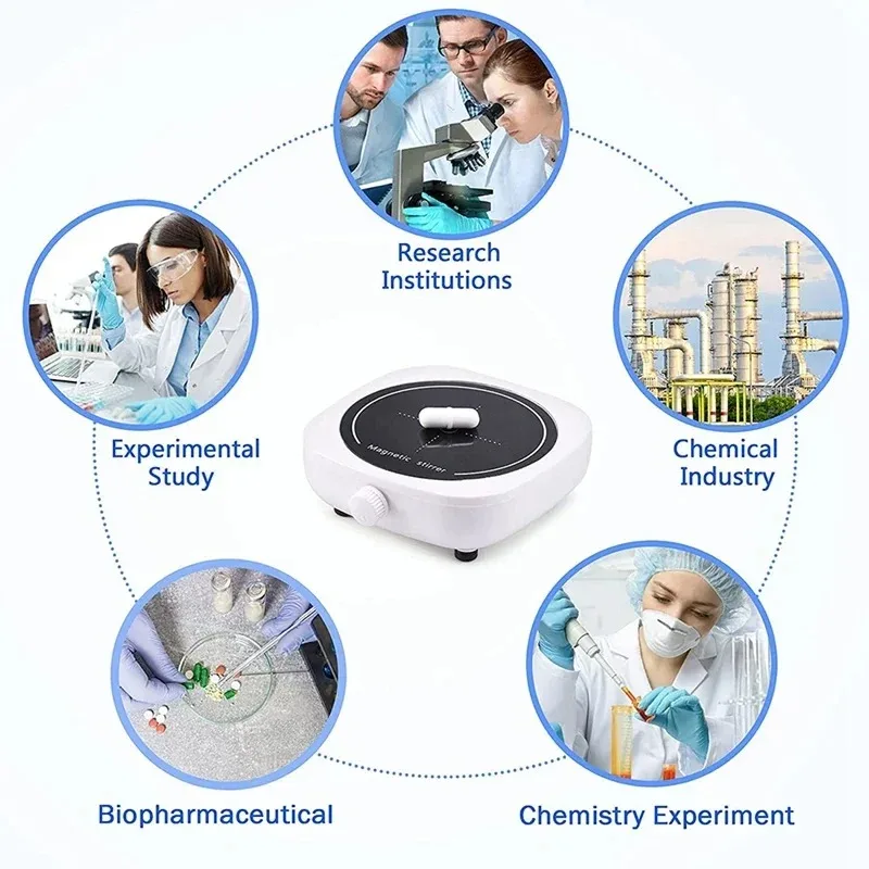 Mini Magnetic Stirrer Portable Lab Stir Mixer with Stir Bar 2L 4000RPM for Laboratory Use