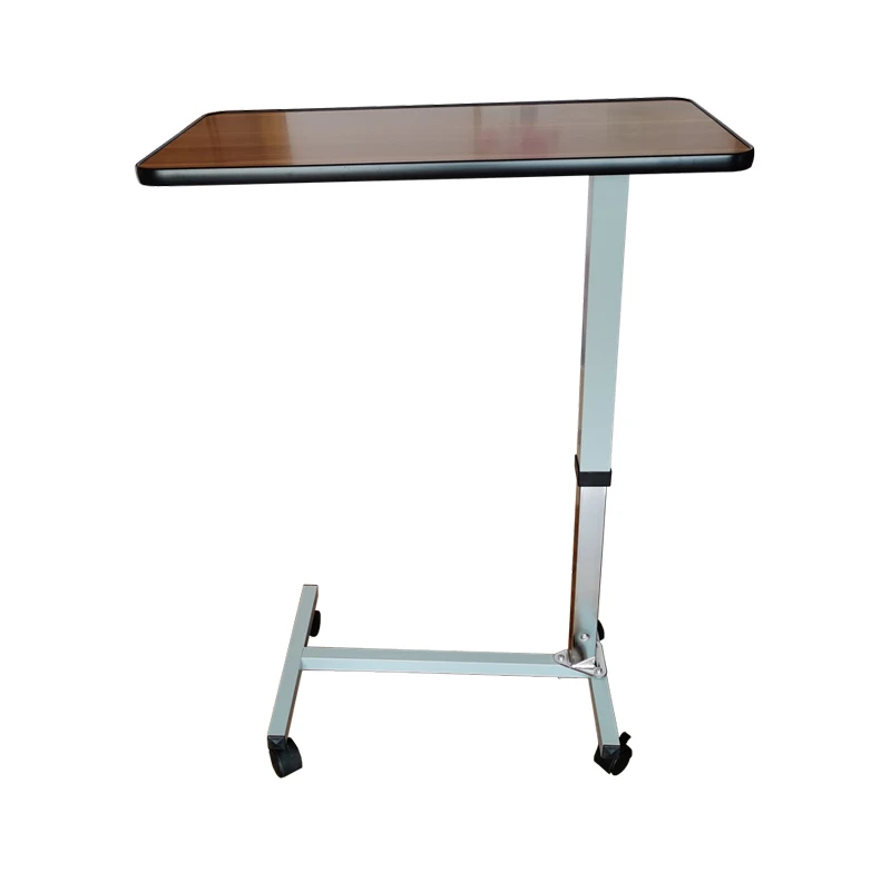 Wholesale Cheap Price Hospital Furniture-Height Adjustable Overbed Table with Wheels for Patients Medical Dining