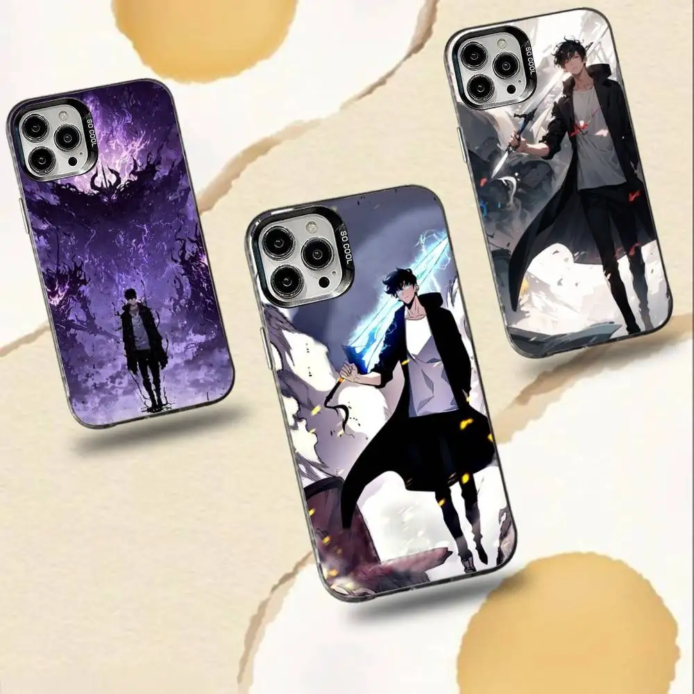

Solo L-Leveling-ES Cool Phone Case For iPhone 16,15,14,13,12,11,Pro,Max,Plus,Mini,XS,SE Anti Fall Black Matte Hard Bumper