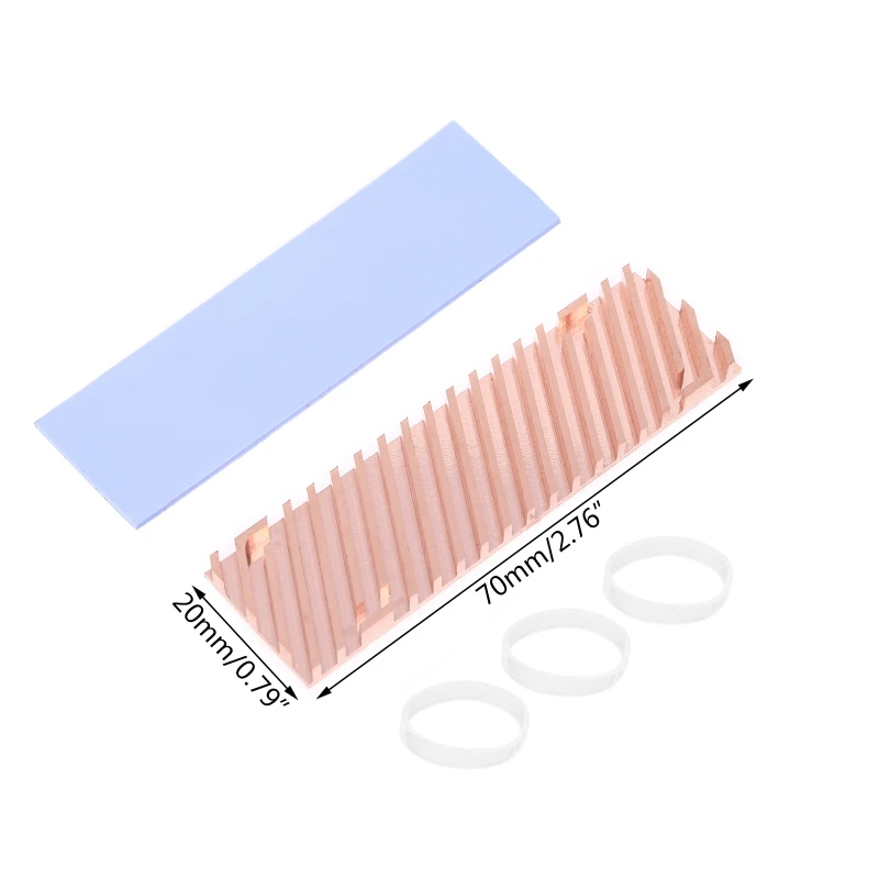 E9LB Ультратонкий радиатор из чистой меди, охладитель, теплоотвод SSD, термопрокладка для M.2 220