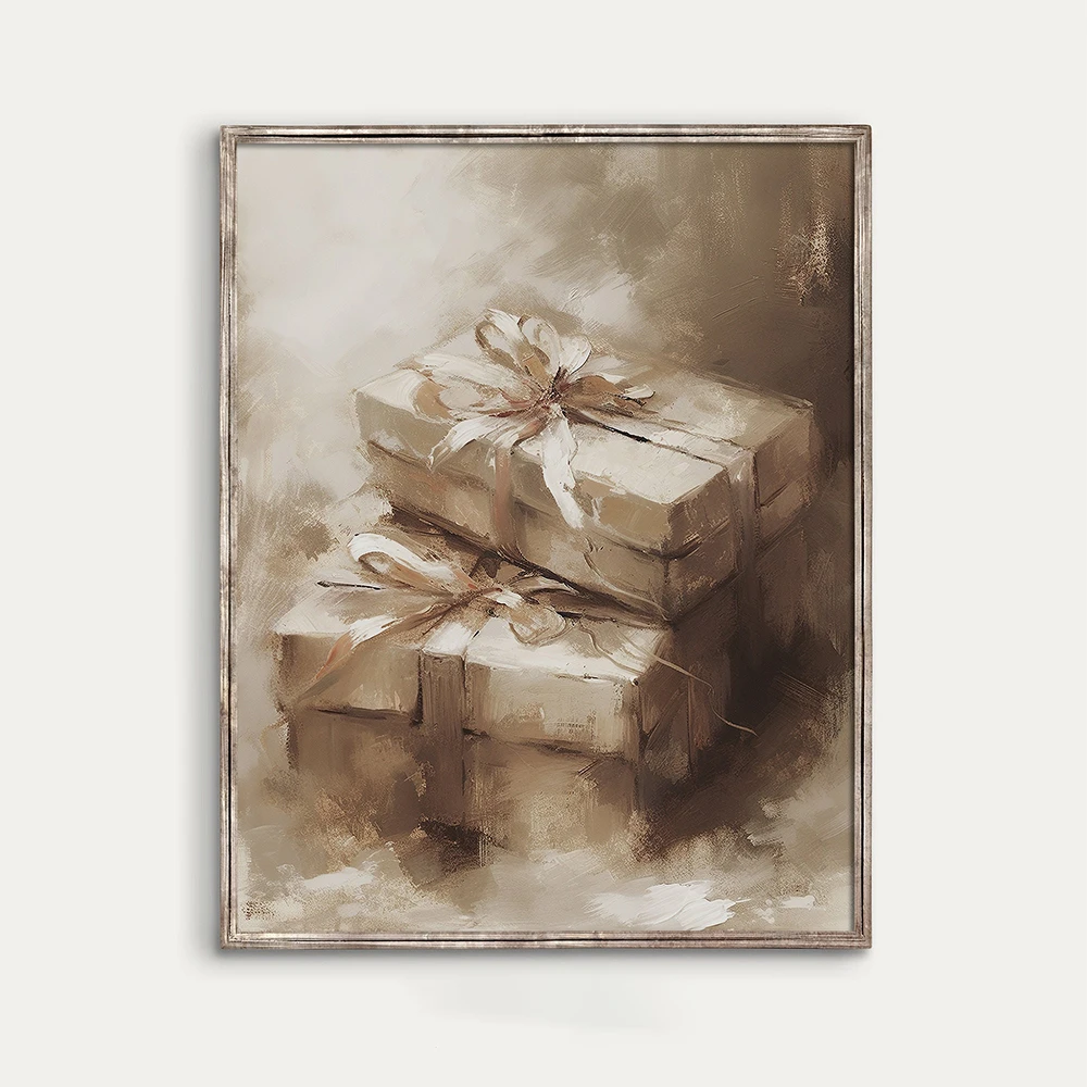 خمر عيد الميلاد طباعة قماش اللوحة عطلة ثلجي الشتاء معرض ديكور الرجعية جدار الفن للطباعة المشارك زينة عيد الميلاد هدية